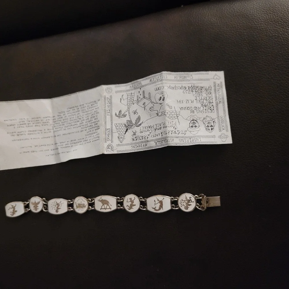 Ernie Donna Seppa Sterling Silver Mythological Good Luck Bracelet Pike Place MKT
